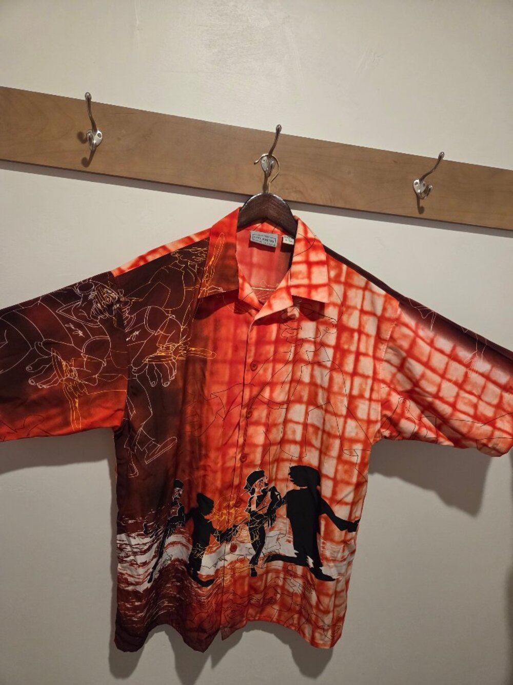Vintage City Hunter New York All Over Print Button-Up Shirt Men’s XL Y2K Hip Hop